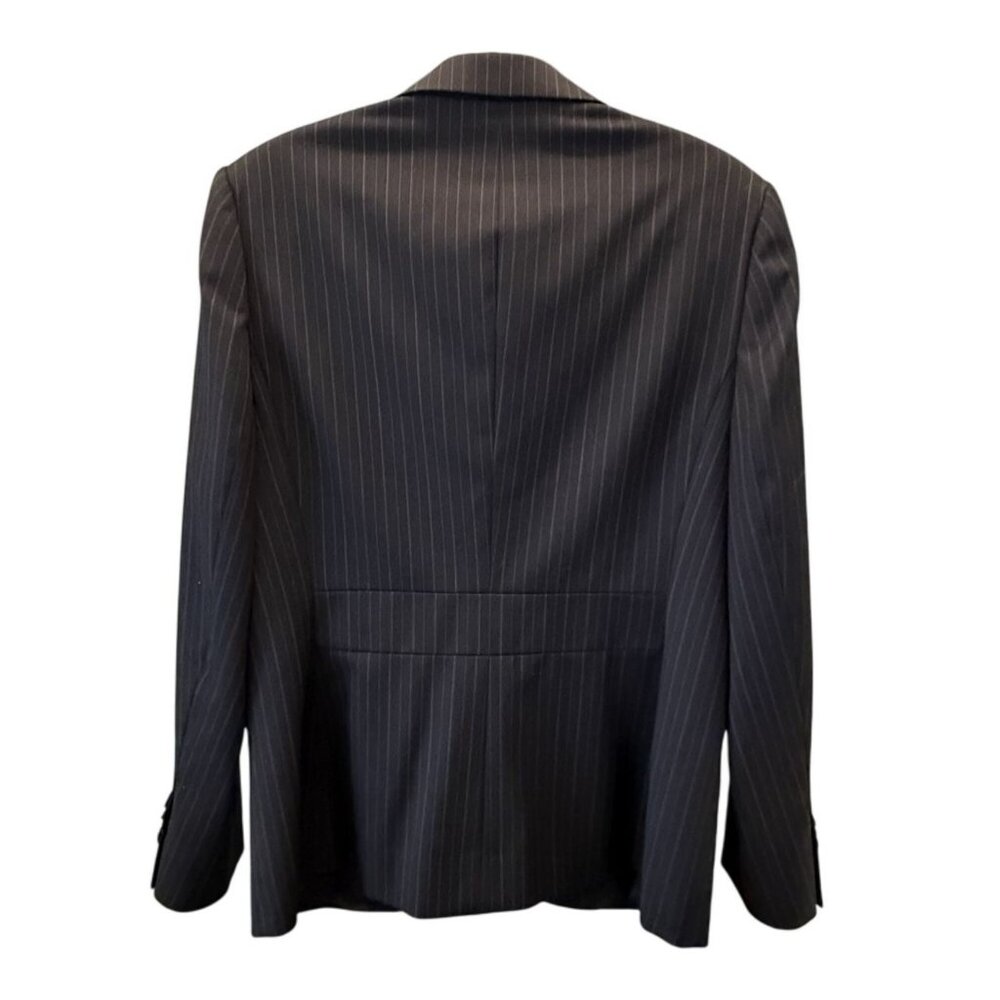 Brooks Brothers Womens Pinstripe Wool Blazer Size 12 Navy Career Professional - Picture 5 of 6